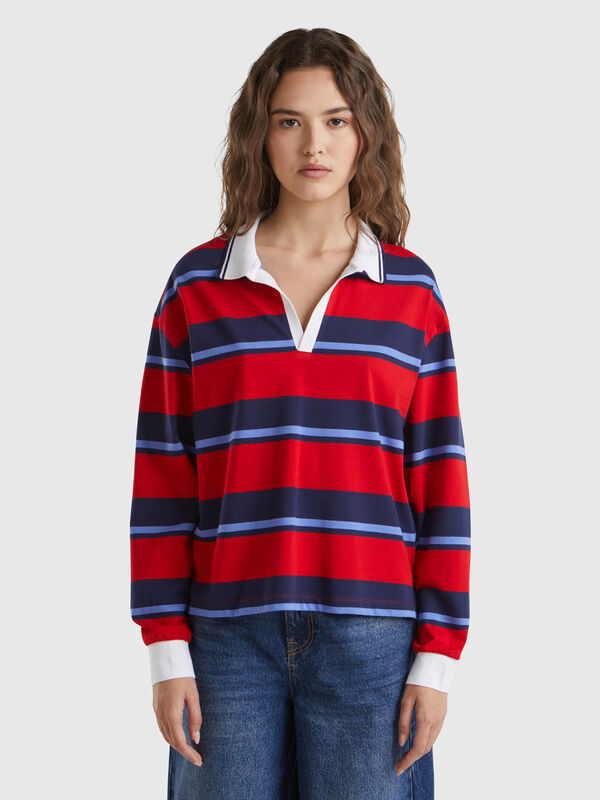 Polo de rayas de 100 % algodón Mujer