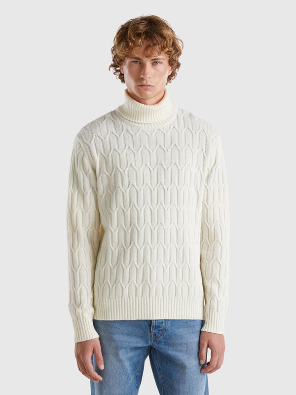 Jersey de rombos con cuello cisne Hombre