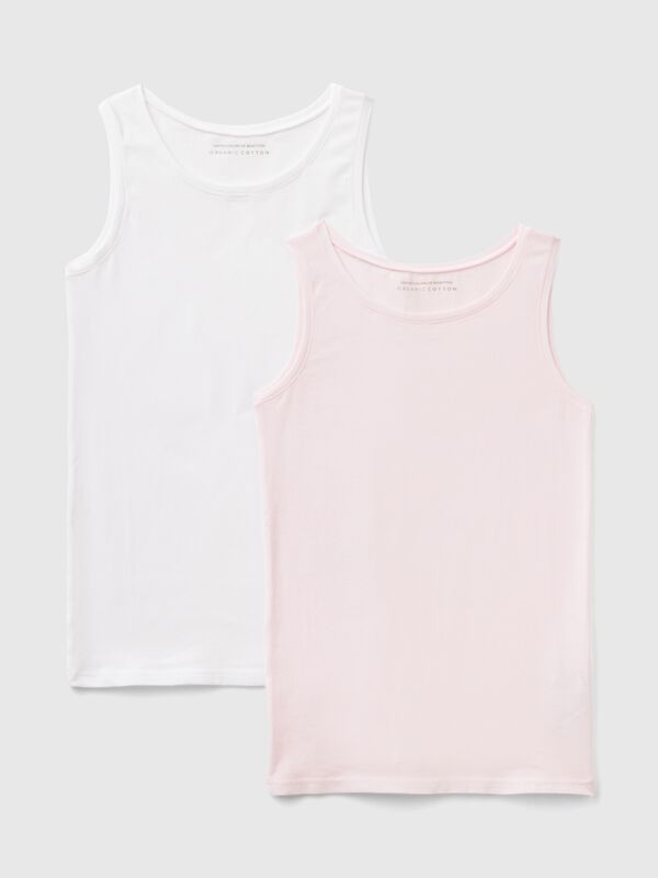 Dos camisetas sin mangas de algodón súper elástico Niña