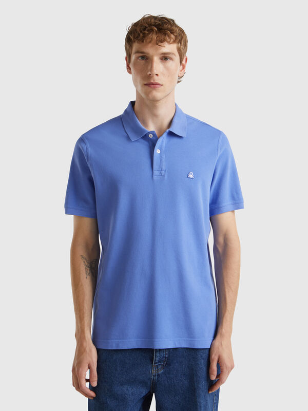 Polo azul bígaro regular fit Hombre