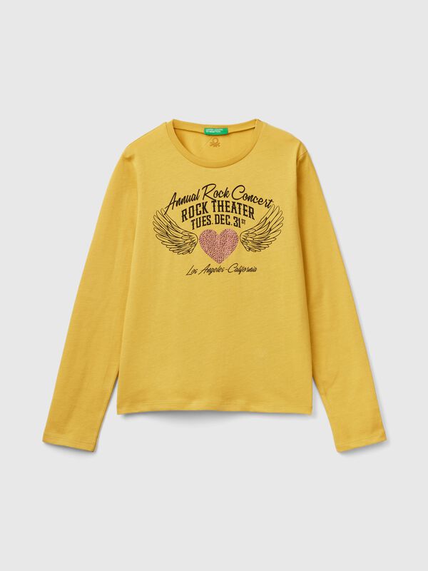 Camiseta con aplicación de tachuelas Niña