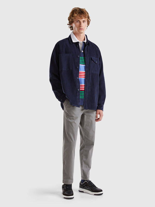 Chinos de algodón elástico Hombre