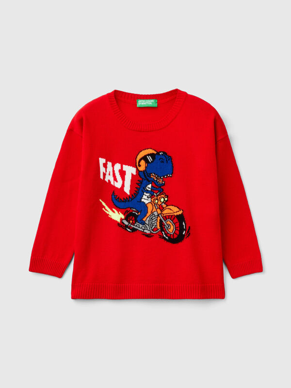Jersey con grabado de dinosaurio Niño
