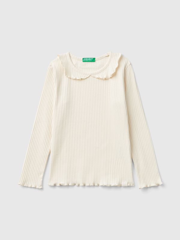 Camiseta de manga larga con cuello Niña