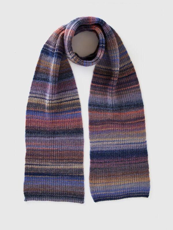 Bufanda multicolor de lana mixta Mujer