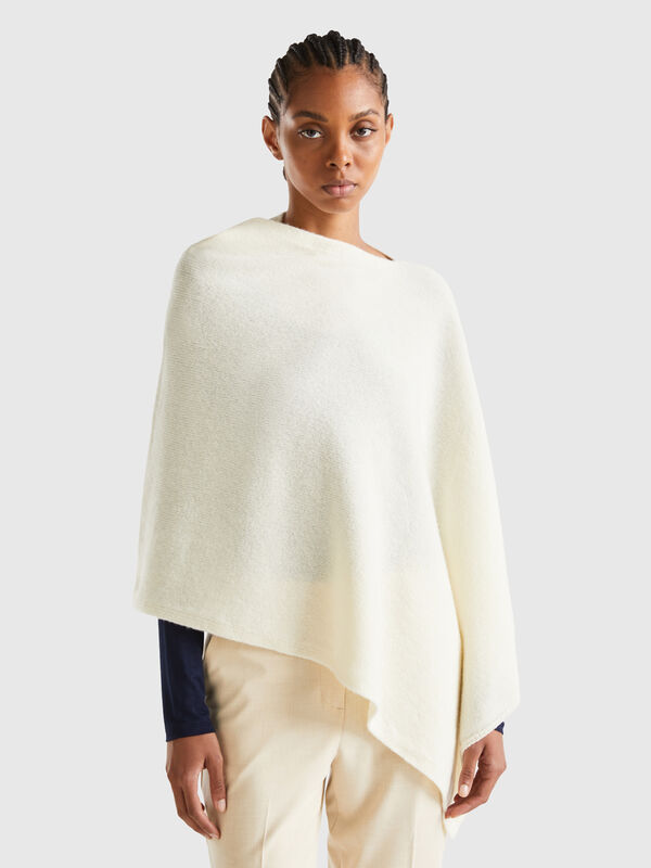Capa de pura lana tricot Shetland Mujer