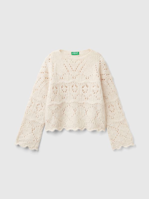 Jersey con efecto encaje Niña