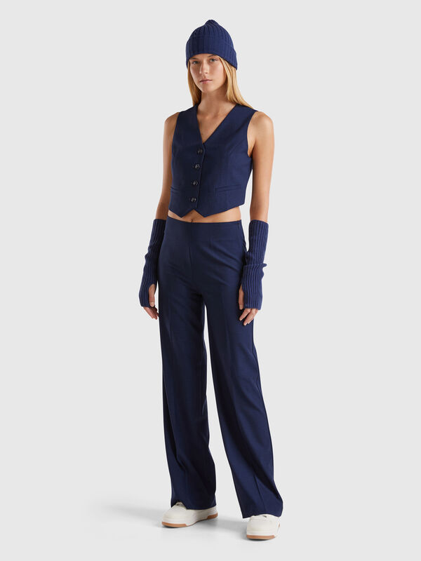 Pantalón fluido de talle alto Mujer