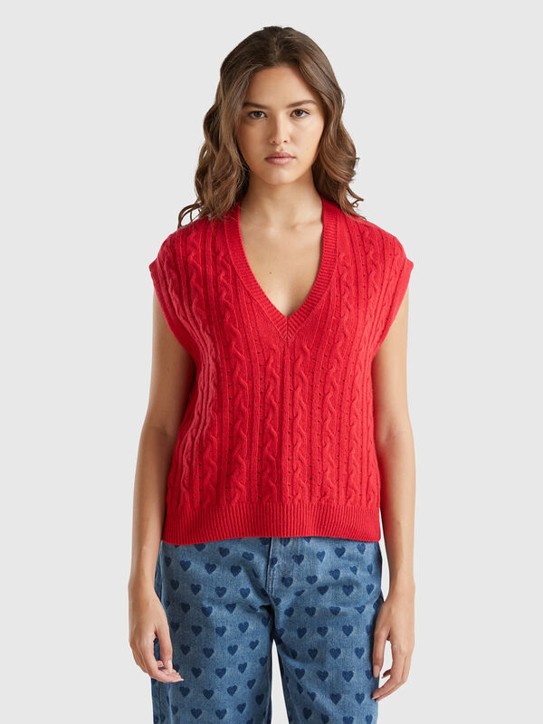 Chaleco boxy fit con ochos y perforaciones Mujer