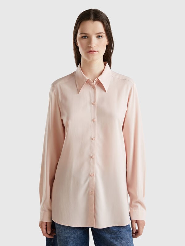 Camisa regular fit de viscosa Mujer