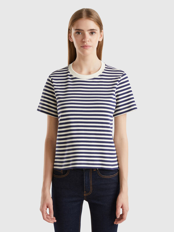 Camiseta de rayas de algodón cálido Mujer