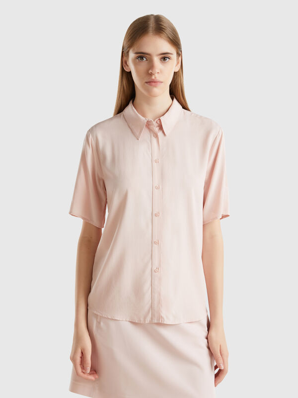Camisa de manga francesa de viscosa Mujer
