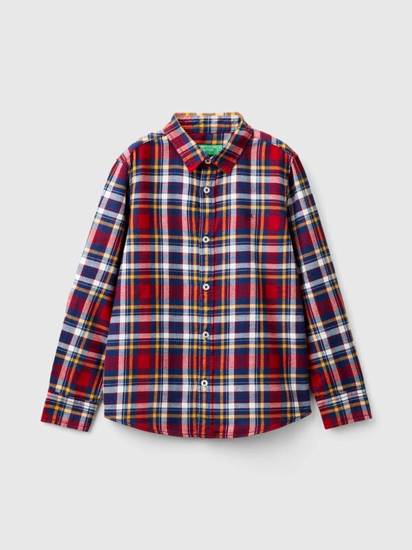 Camisa escocesa de 100 % algodón Niño