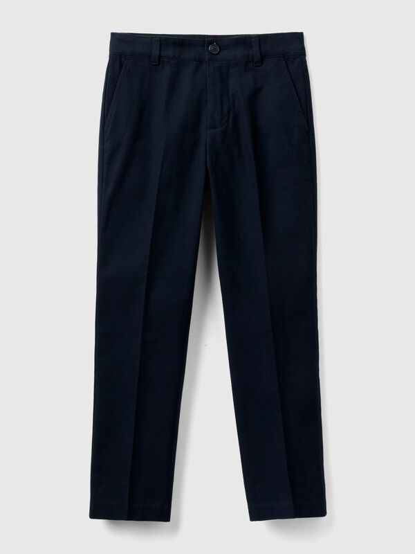 Pantalón de franela de corte ceñido Niño
