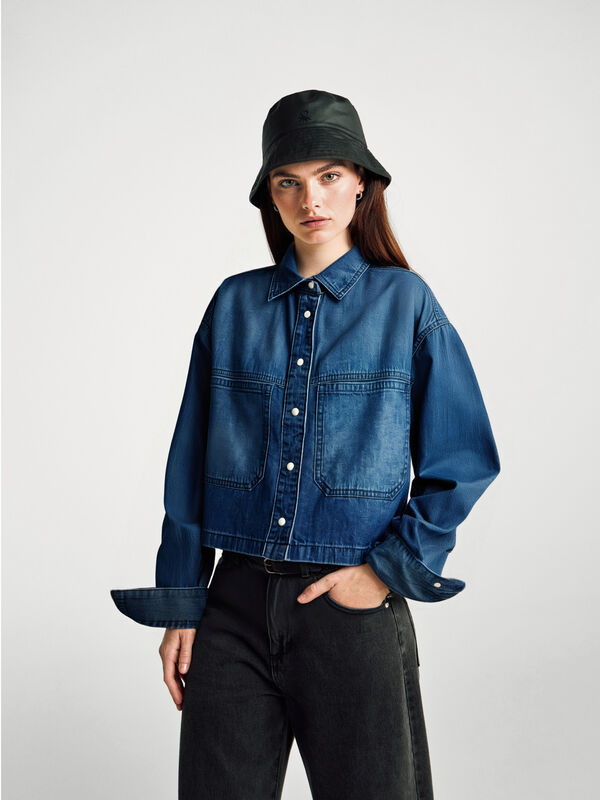 Camisa vaquera corta Mujer