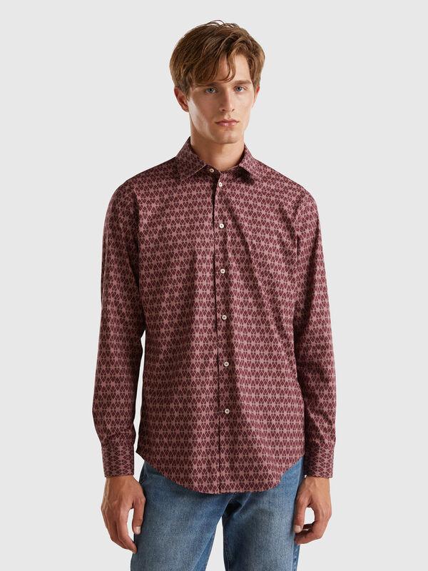 Camisa regular fit con estampado fantasía Hombre