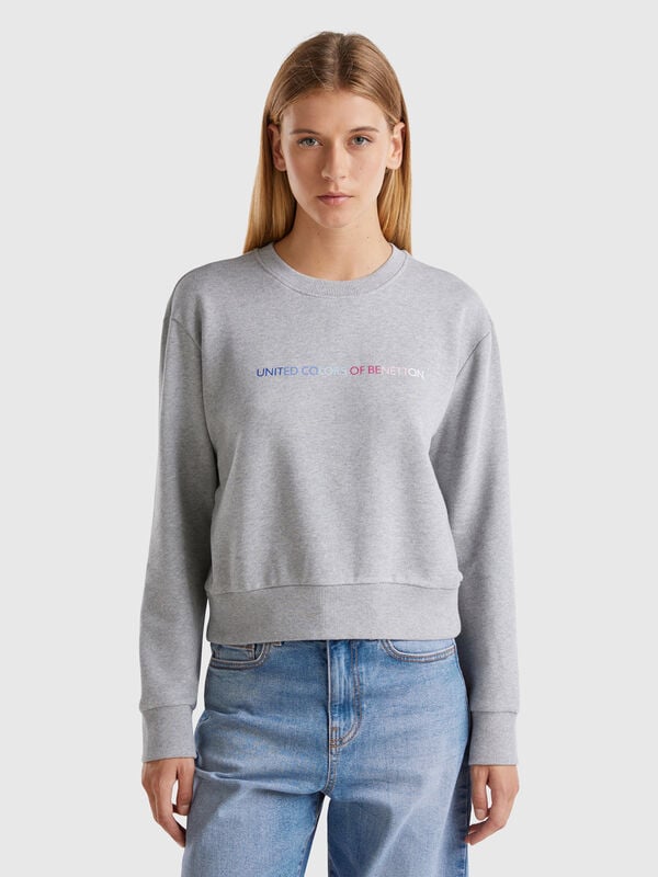 Sudadera algodón 100% con logo estampado Mujer