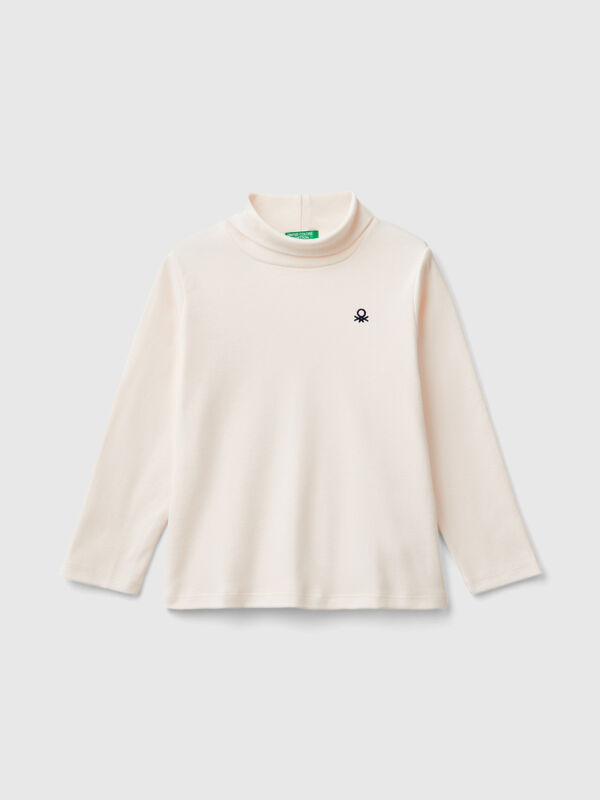 Camiseta de cuello alto de canalé Niño