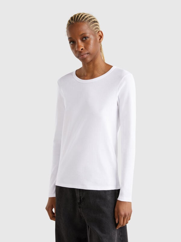 Camiseta de manga larga de algodón puro Mujer