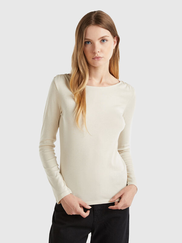 Camiseta de manga larga de 100 % algodón Mujer