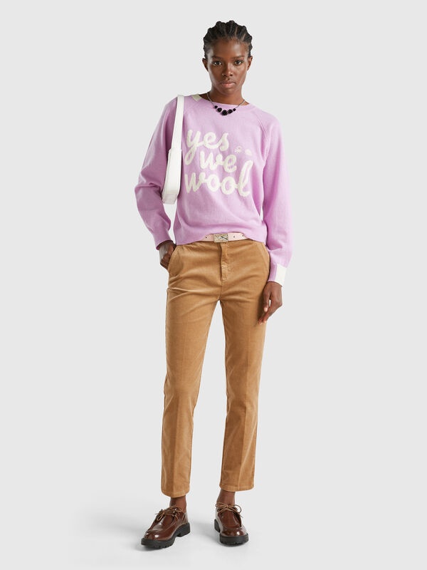 Pantalones chinos de pana elástica Mujer