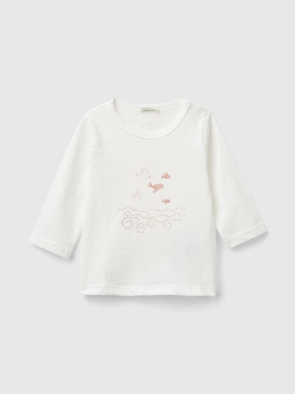 Camiseta de algodón orgánico con estampado Recién nacidos