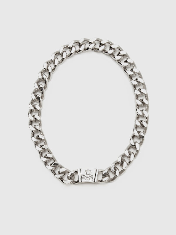 Collar de cadena plateada Mujer