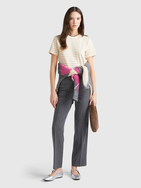 Pantalón recto de viscosa mixta Mujer