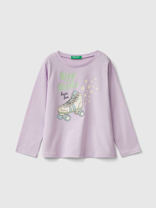 Camiseta regular fit con estampado Niña