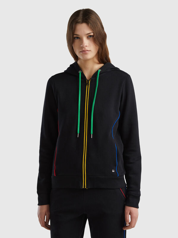 Sudadera de 100 % algodón con cremallera y capucha Mujer