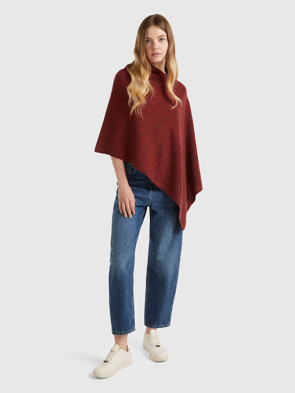 Capa de pura lana tricot Shetland Mujer