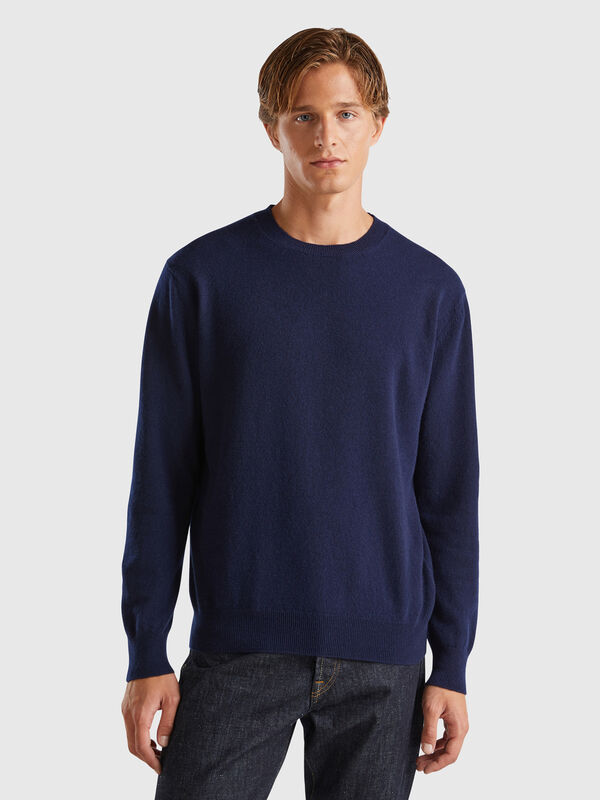 Jersey azul noche de 100 % cachemir Hombre