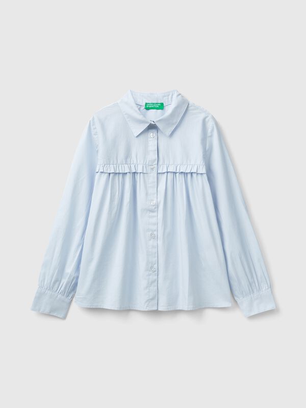 Camisa con volantes en el canesú Niña
