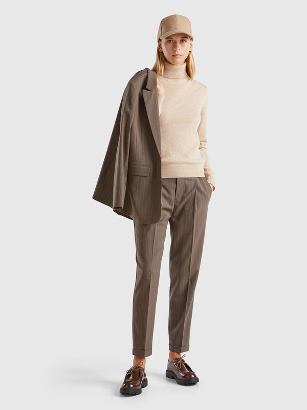 Pantalón de franela de rayas diplomáticas Mujer