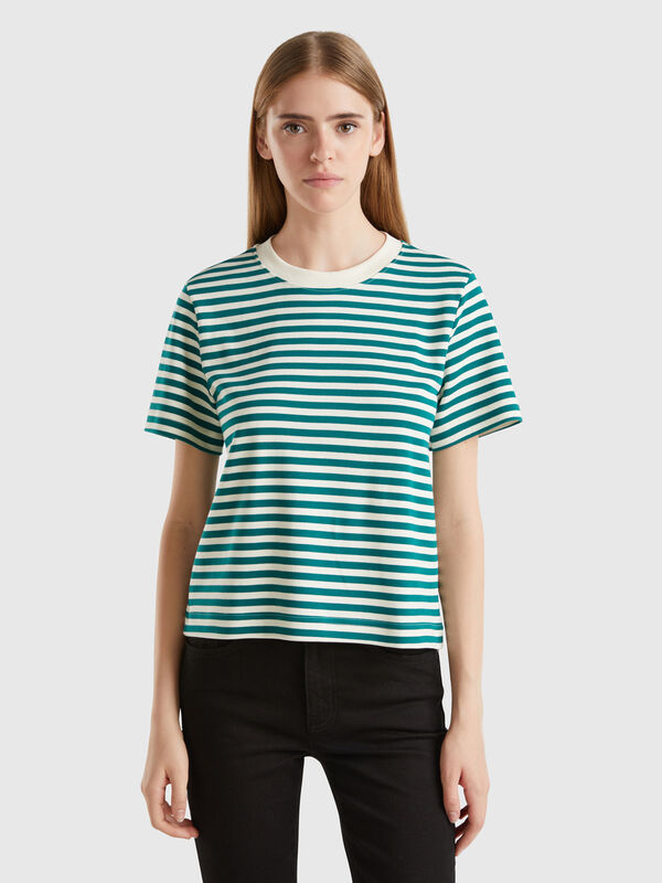 Camiseta de rayas de algodón cálido Mujer