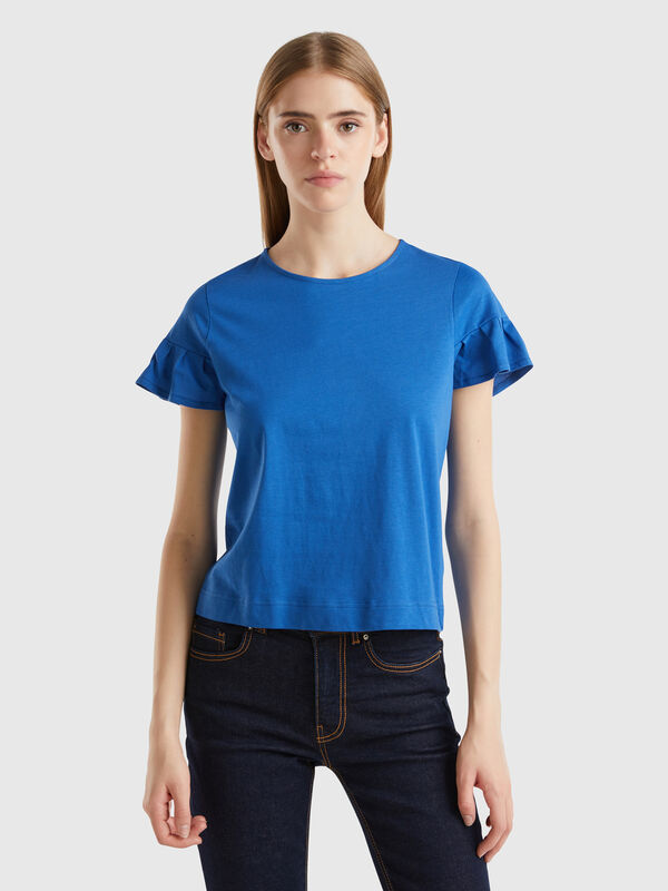 Camiseta con mangas de volantes Mujer