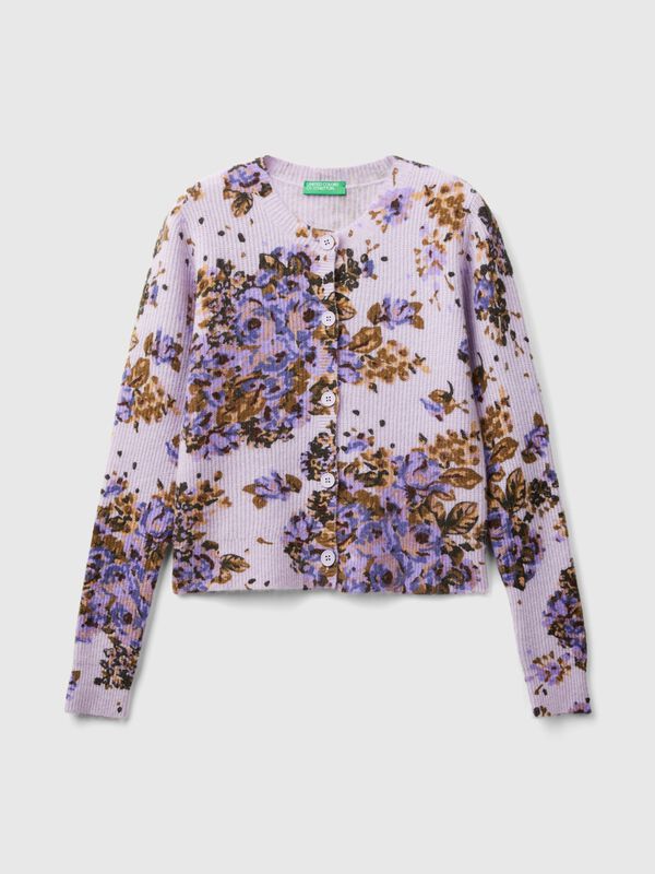 C&aacute;rdigan floral en tejido reciclado Mujer