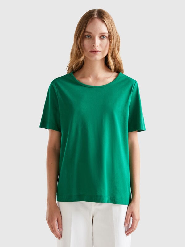 Camiseta verde bosque de manga corta Mujer