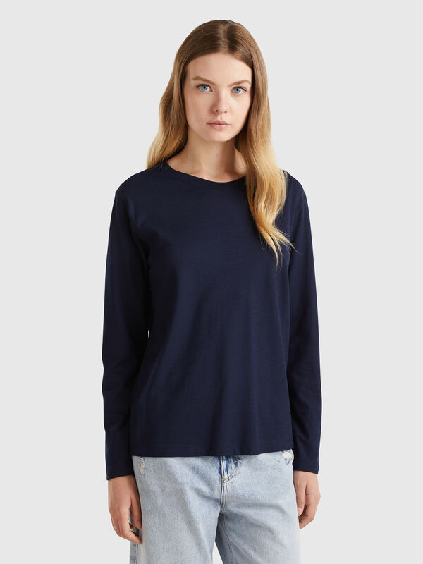 Camiseta de manga larga de algodón ligero Mujer