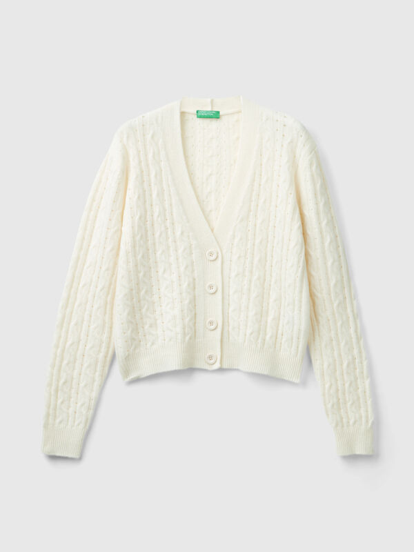 C&aacute;rdigan boxy fit con ochos y perforaciones Mujer