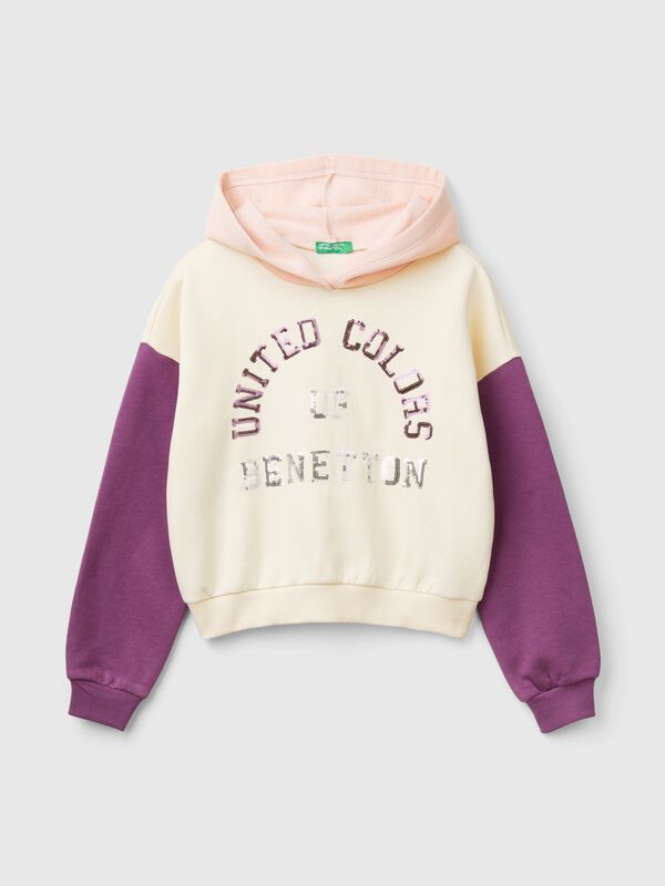 Sudadera con capucha y lentejuelas Niña