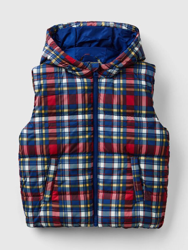 Chaleco acolchado de tartán Niño