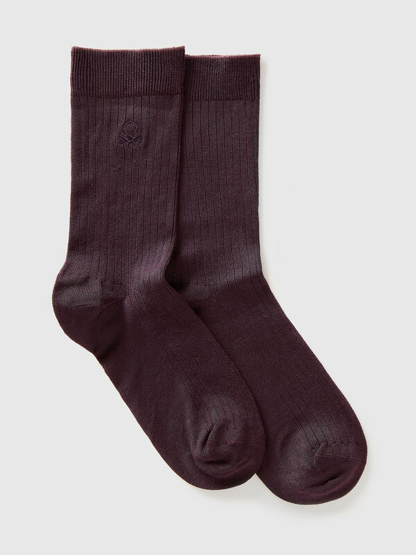 Calcetines acanalados con logotipo