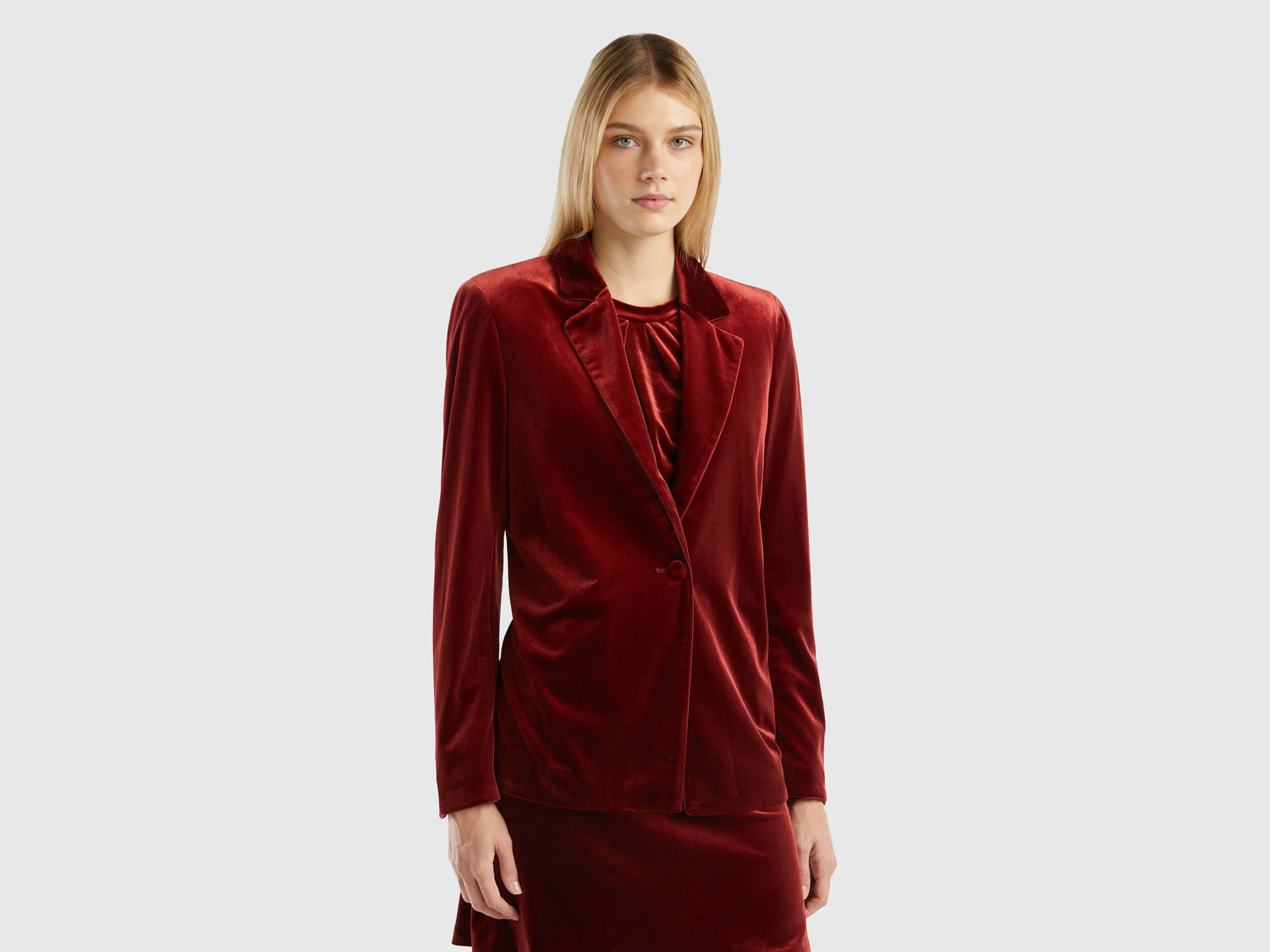Chaqueta terciopelo burdeos mujer shop