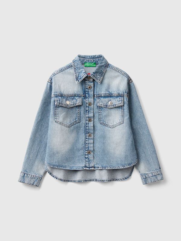 Camisa vaquera con strass Niña