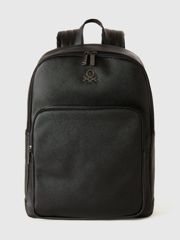 Mochila de tejido con efecto piel Hombre