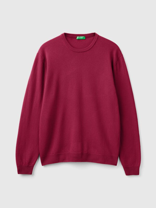 Jersey cuello redondo ciruela en pura lana merina Jersey cuello redondo ciruela en pura lana merina Hombre