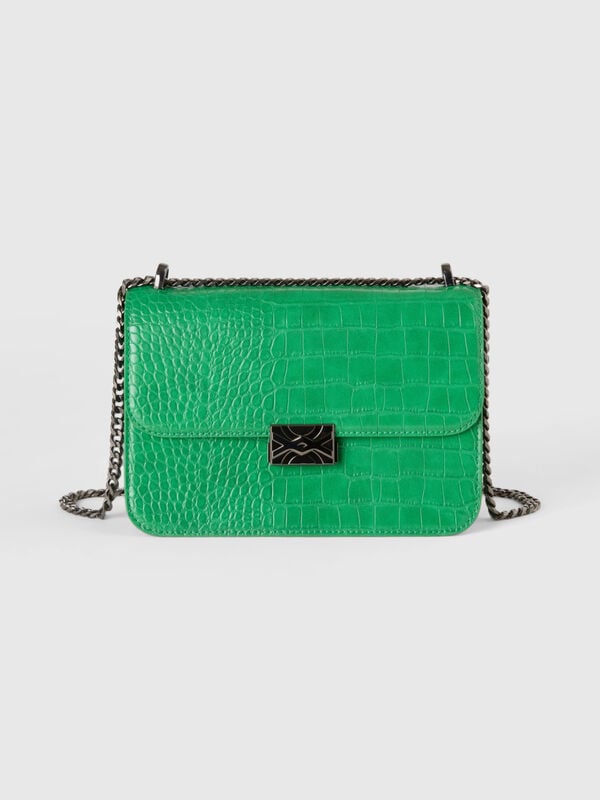 Be Bag grande verde con efecto cocodrilo Mujer