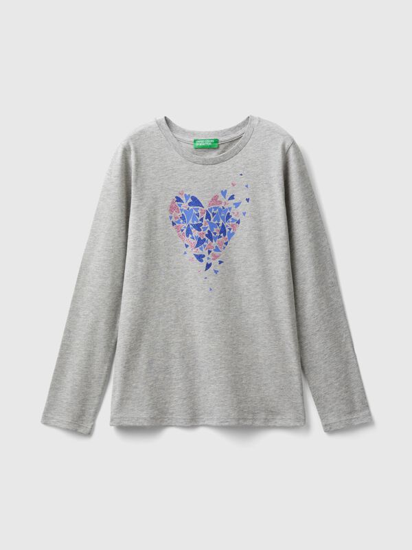 Camiseta manga larga en algodón bio Niña