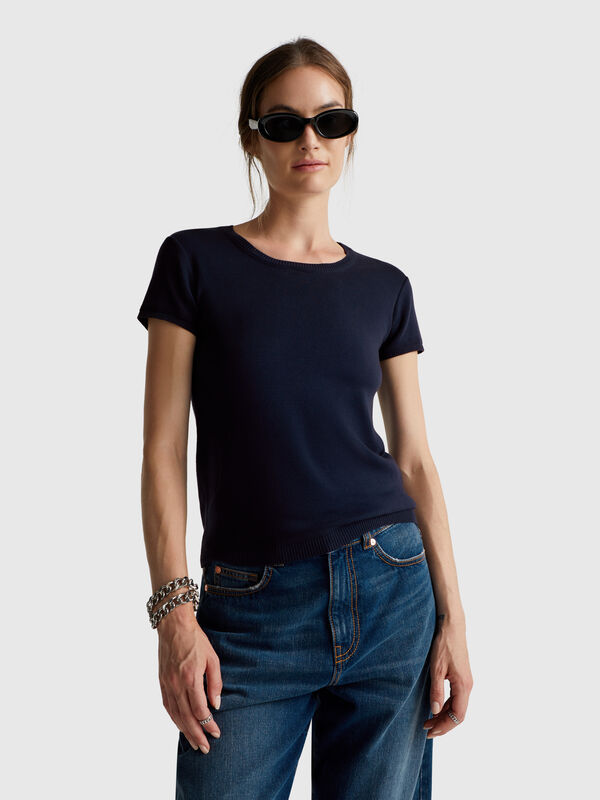 Camisa de manga corta de algodón puro Mujer